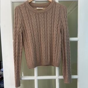 AE Cable Knit Tan Sweater